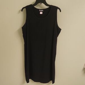 Vintage Black Sleeveless Midi Dress